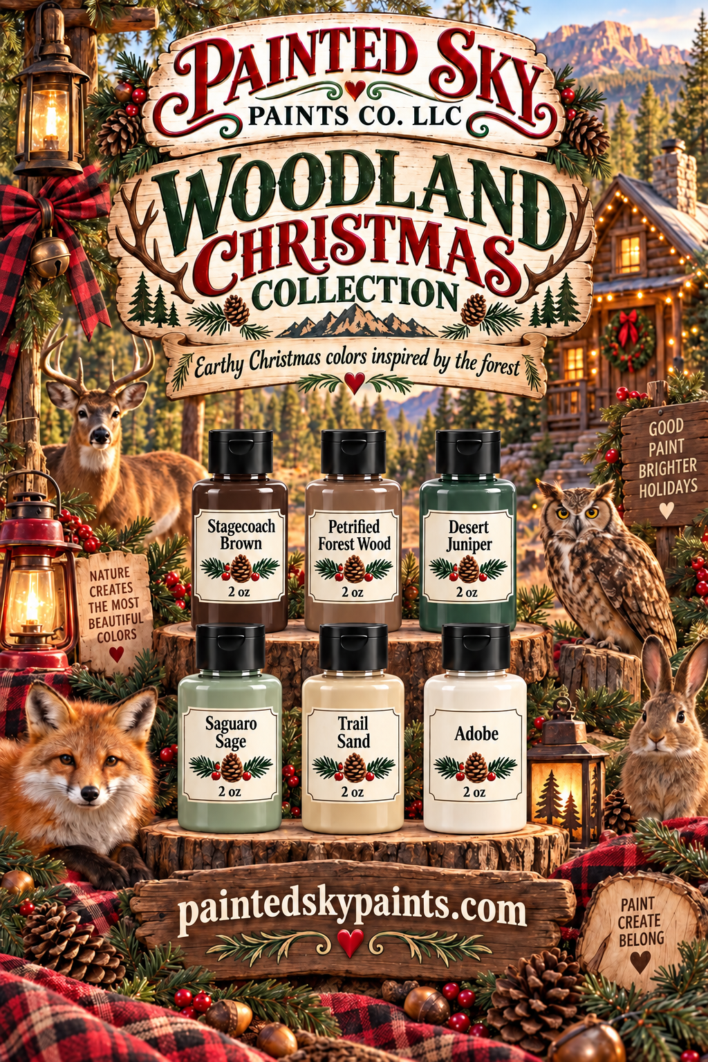 WOODLAND CHRISTMAS- 6 Mineral Artisan Chalk Paints